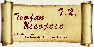 Teofan Misojčić vizit kartica
